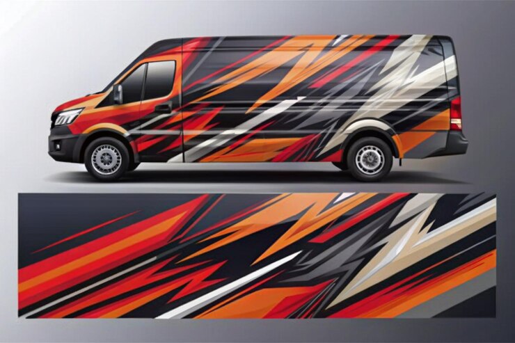 Foto desenho de enrolamento de carros de corrida fundo esportivo abstrato desenho gráfico de decalque de envelopamento de carro desenhos de fundo de corrida de faixas abstratas para enrolamento van de carga carro de corrida carro de rali caminhão de picape veículo de aventura
