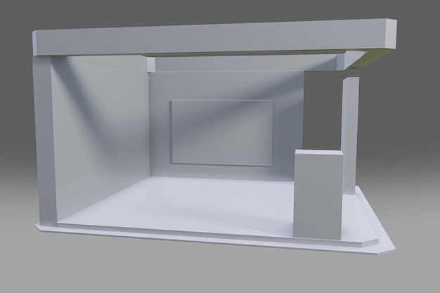 Desenho de estande de exposição criativo branco Modelo de estande 3d Ilustração