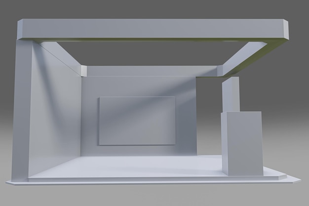 Desenho de estande de exposição criativo branco Modelo de estande 3d Ilustração
