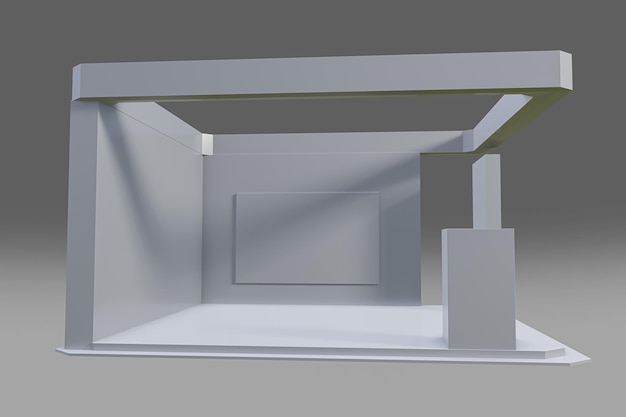Desenho de estande de exposição criativo branco Modelo de estande 3d Ilustração