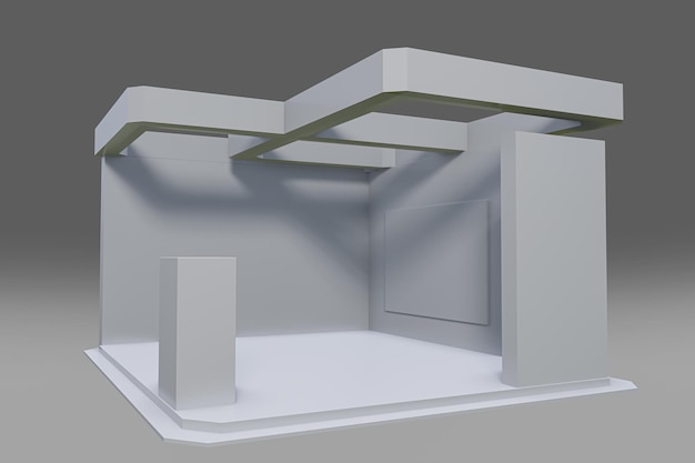 Desenho de estande de exposição criativo branco Modelo de estande 3d Ilustração