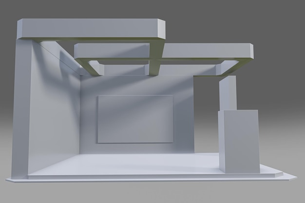 Desenho de estande de exposição criativo branco Modelo de estande 3d Ilustração
