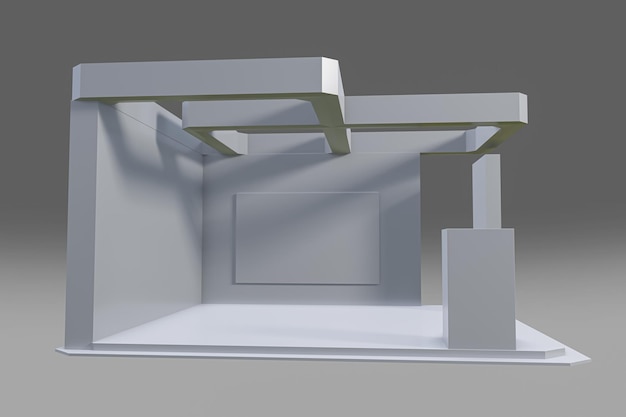 Desenho de estande de exposição criativo branco Modelo de estande 3d Ilustração