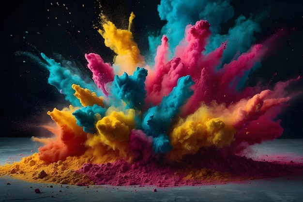 Desenho de explosão de pó colorido