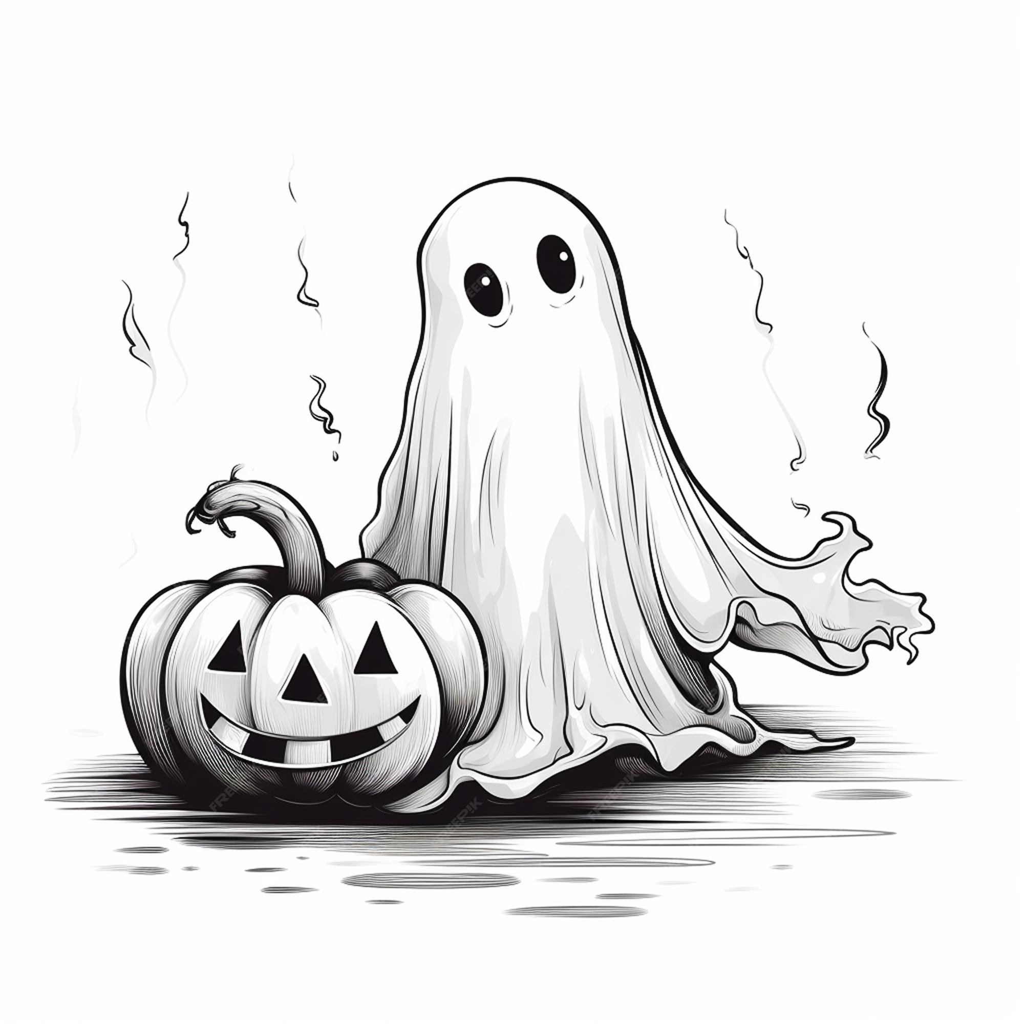 Desenho de fantasma de halloween dos desenhos animados