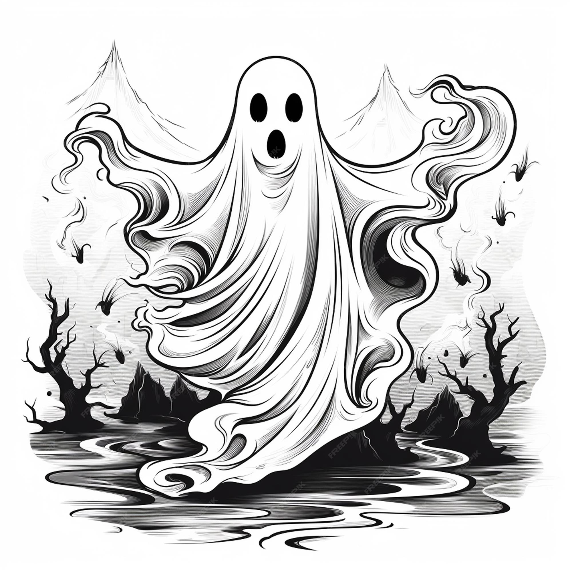 Desenho de fantasma de halloween para artesanato de halloween