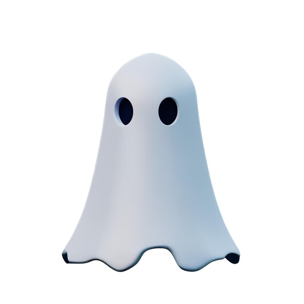 Foto desenho de fantasma para o halloween desenho de plástico fantasma branco voador ícone 3d de baixo poli em fundo branco