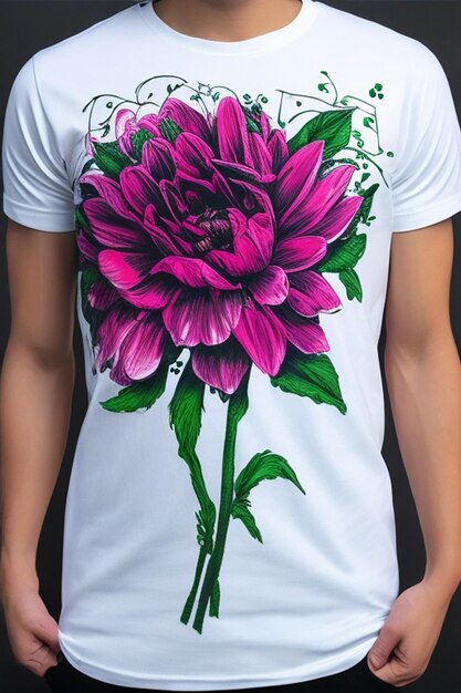 desenho de flor em camisa