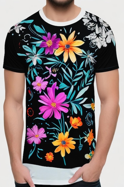 desenho de flor em camisa