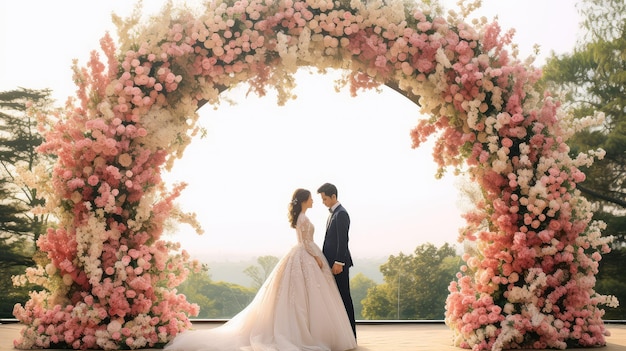 Desenho de flores de casamento de fundo