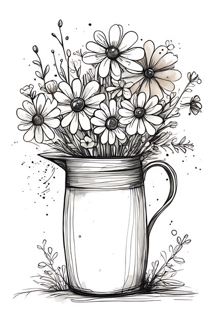 Desenho de flores para colorir para crianças página para colorir para  adultos