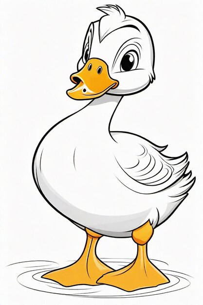 Desenho de foto de um pato para crianças página de coloração