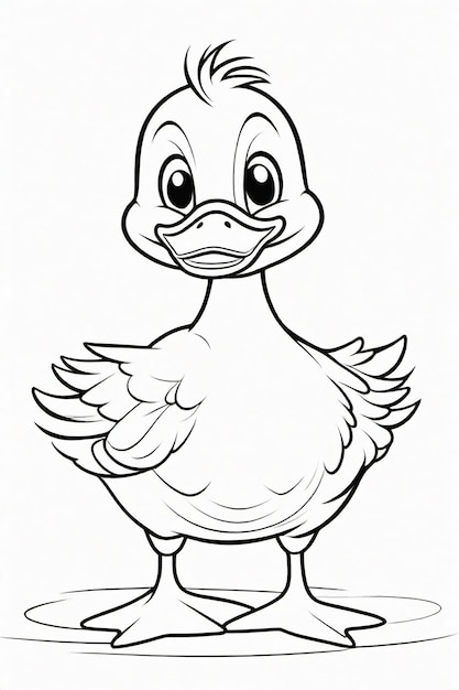 Desenho de foto de um pato para crianças página de coloração