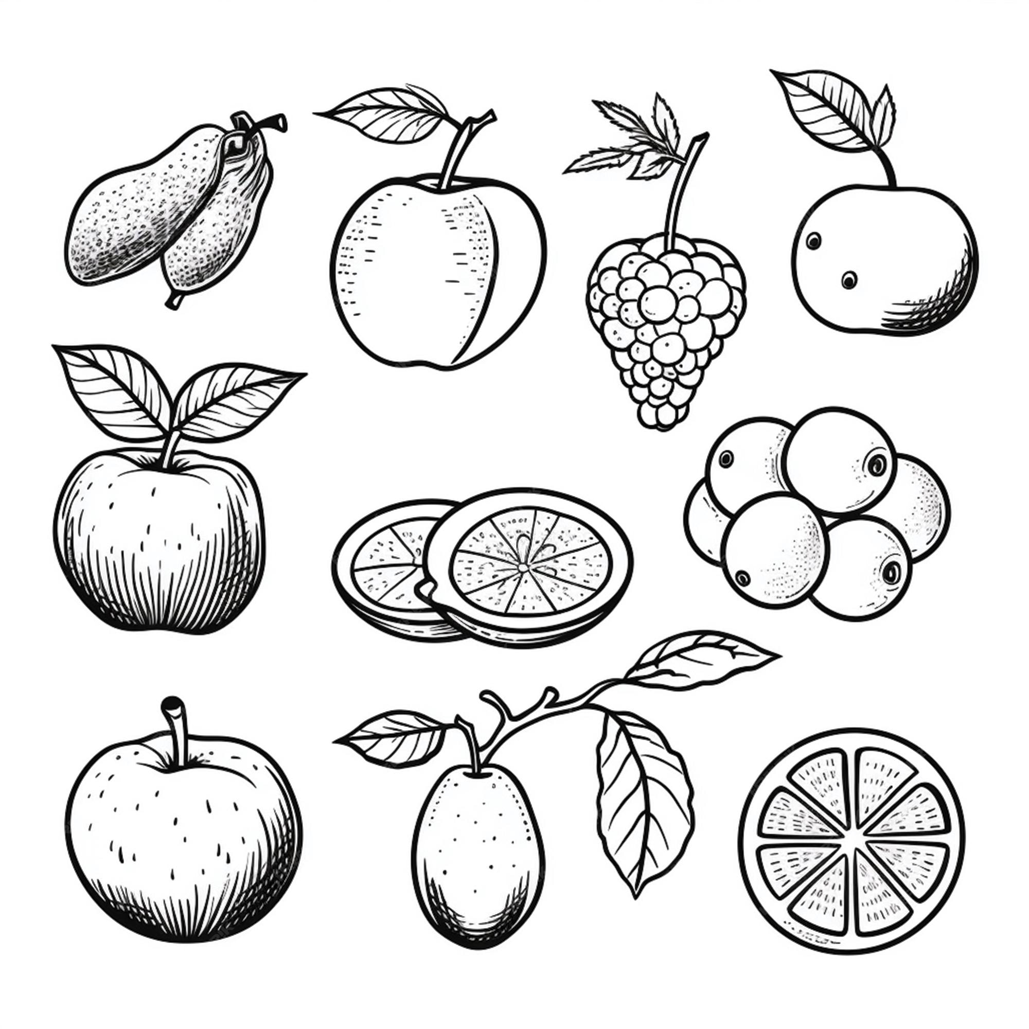 Desenhos De Frutas Para Colorir Para Colorir