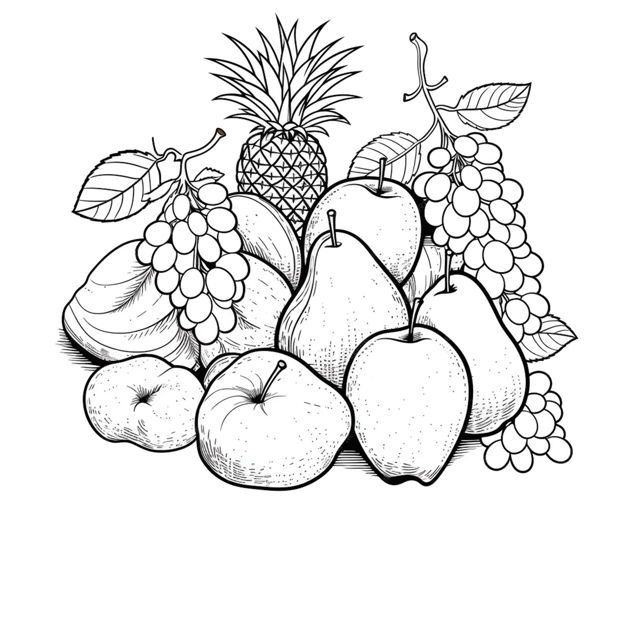 Desenho de frutas para colorir