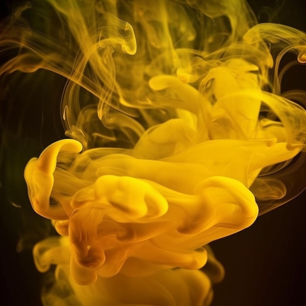 Desenho de fundo abstrato de vapor de fumaça amarelo