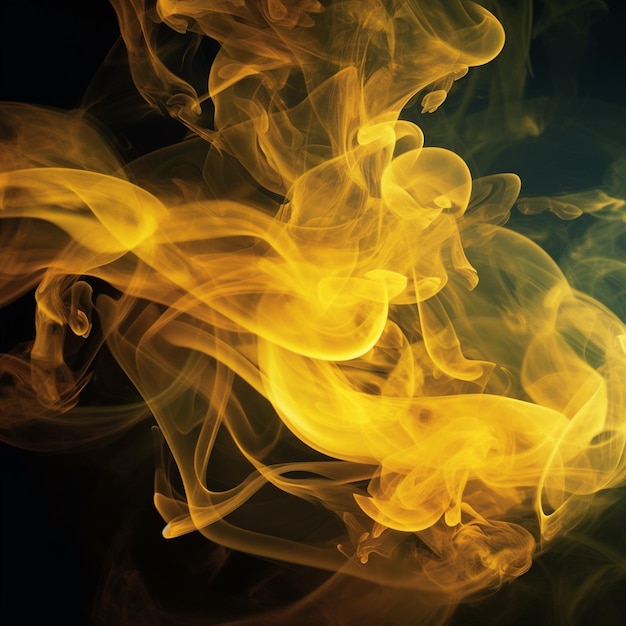 Foto desenho de fundo abstrato de vapor de fumaça amarelo