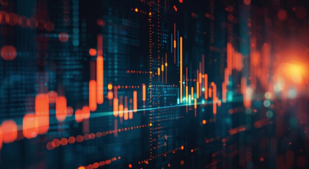 Desenho de fundo abstrato do mercado de ações e finanças para a economia empresarial e a inflação global