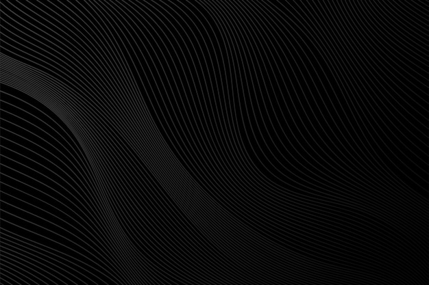 Desenho de fundo abstrato preto padrão de linha ondulada