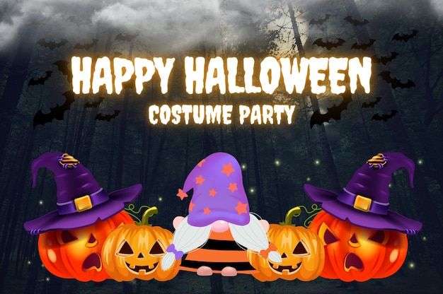 Desenho de fundo de cartão de Halloween