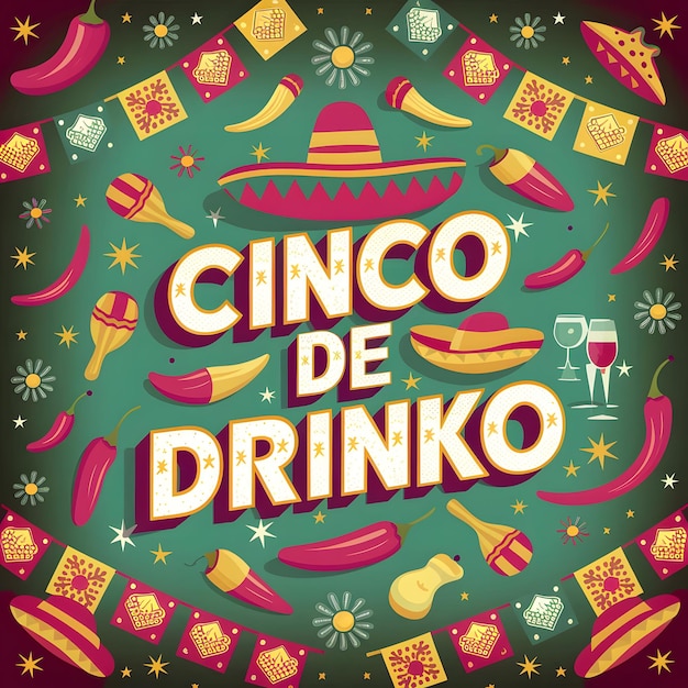 desenho de fundo de celebração de cinco de maio