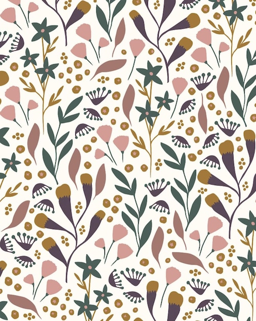 Desenho de fundo de doodle floral sem costura xPattern ilustração