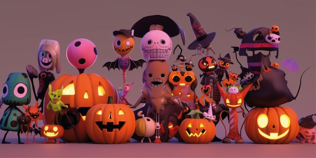 Desenho de fundo de halloween 3D