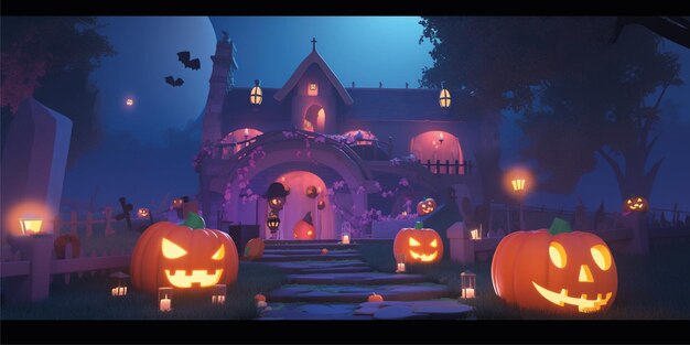 Desenho de fundo de halloween 3D