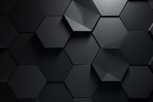 Desenho de fundo hexagonal preto escuro