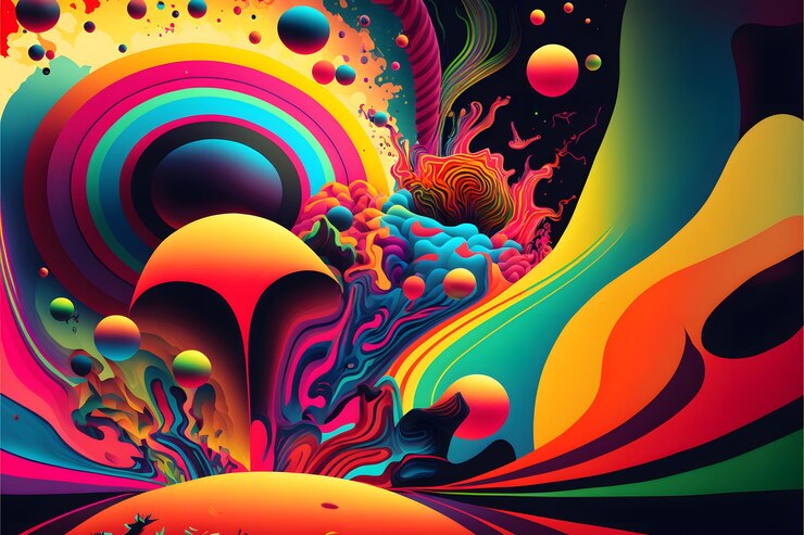 Desenho de fundo psicodélico colorido