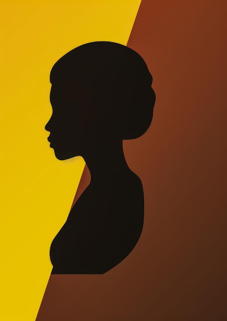 Desenho de fundo vintage de uma mulher africana em estilo abstrato com espaço para texto