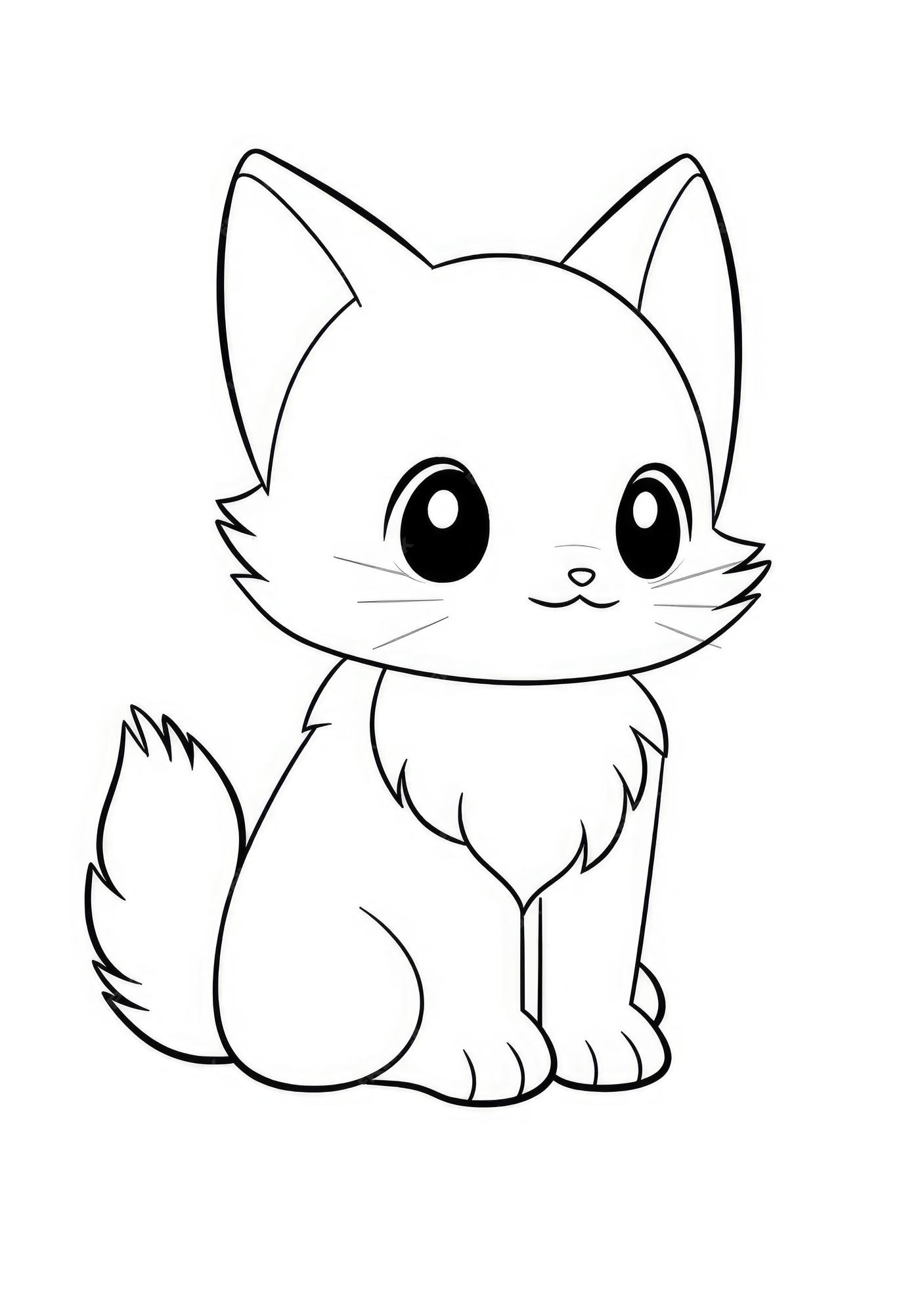 Desenho de Gatinho fofo para colorir  Desenhos para colorir e imprimir  gratis