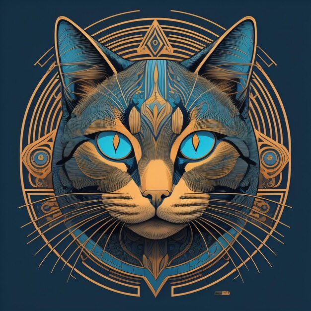 Desenho de gato para camiseta