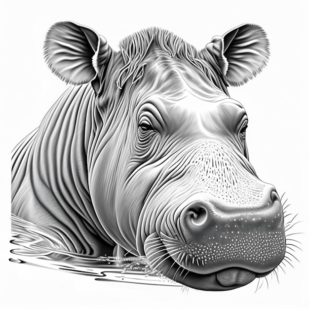 Desenho de hipopótamo para colorir para adultos Desenho para colorir de crianças