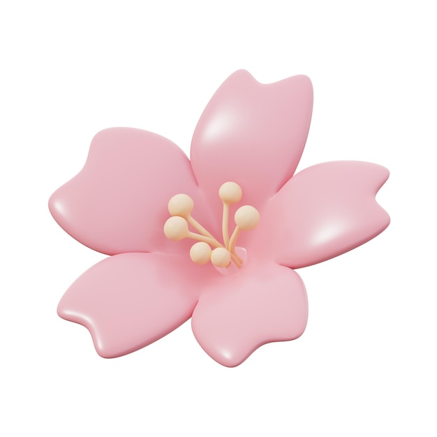 Desenho de ilustração 3D de flores Sakura japonesas