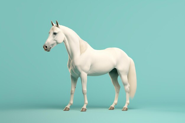 Desenho de ilustração de renderização 3D de cavalo