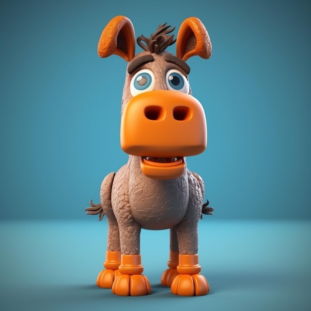 Desenho de ilustração de renderização 3D de cavalo