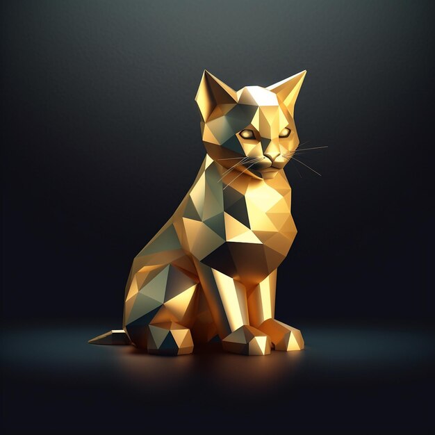 Desenho de ilustração de renderização 3D de gato