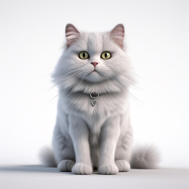 Desenho de ilustração de renderização 3d de gato