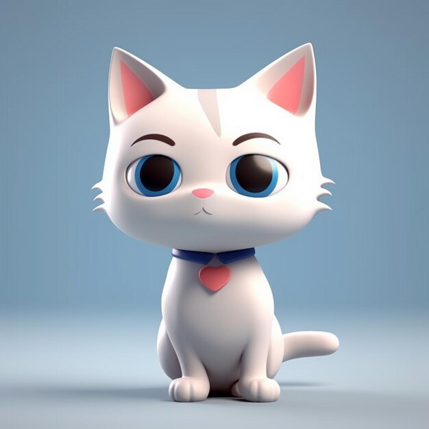 Desenho de ilustração de renderização 3d de gato