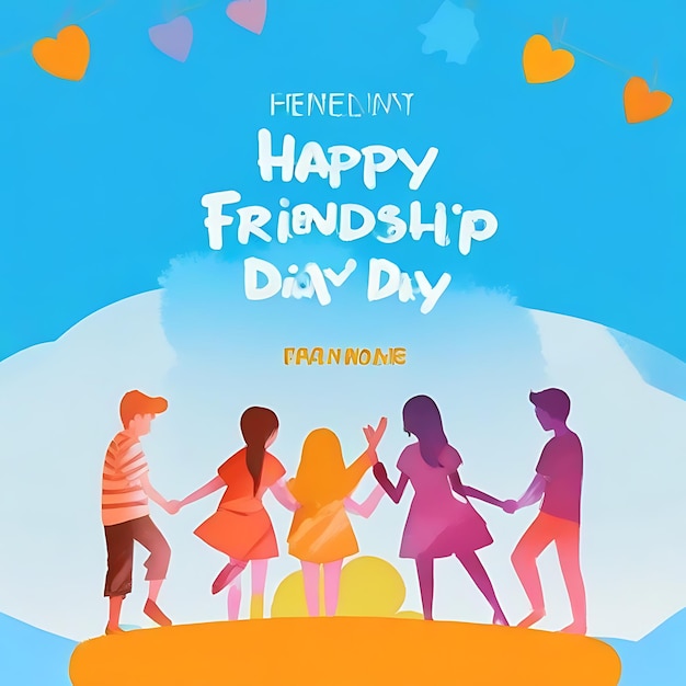 Desenho de ilustração do dia da amizade