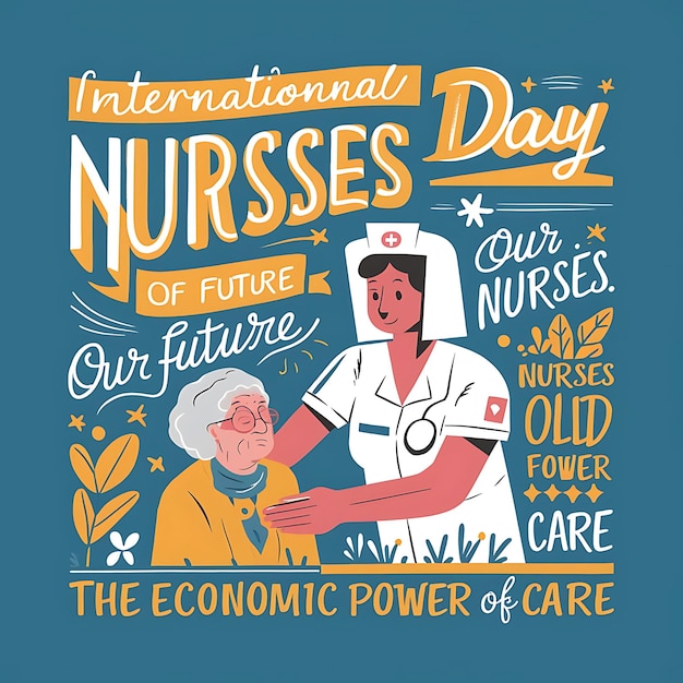 Foto desenho de ilustração vetorial abstrata do dia internacional das enfermeiras
