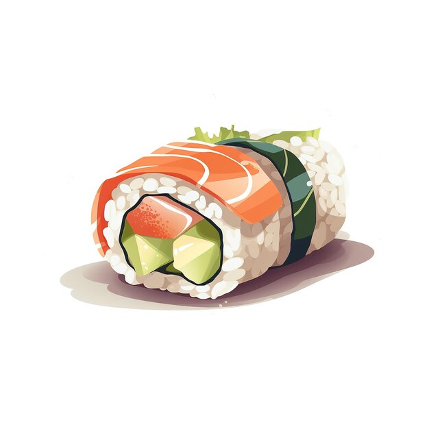 Desenho de ilustração vetorial plana de sushi