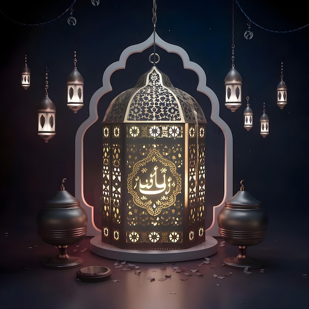 Foto desenho de lanterna de estilo islâmico