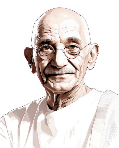 Foto desenho de linha de mahatma gandhi ar 2025 v 52 job id a9ca7fd552ed4f289970936ba023b11f