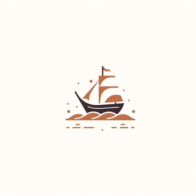 Desenho de logotipo de barco vintage
