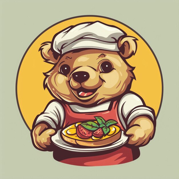 Foto desenho de logotipo de mascote para um restaurante