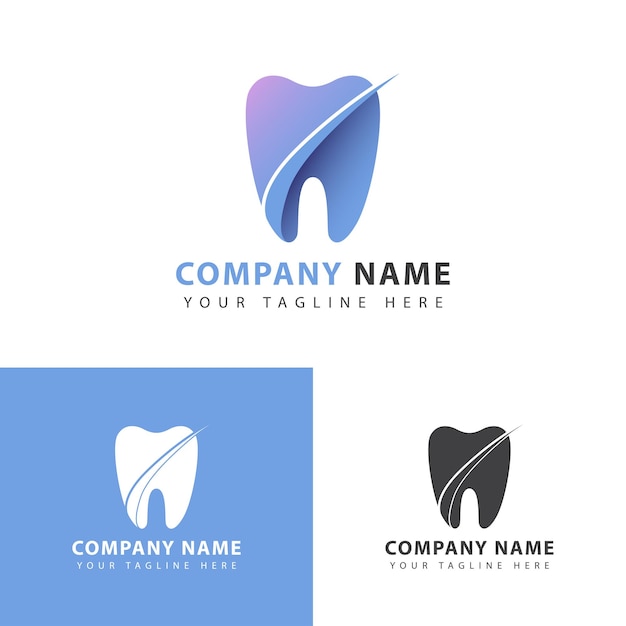 Desenho de logotipo dentário Mantenha os dentes limpos sinal vetorial da clínica dentária