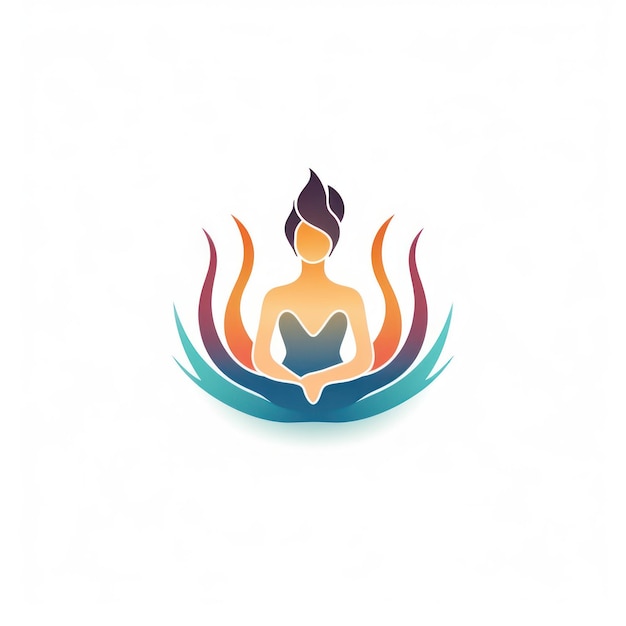 Desenho de logotipo vetorial de ioga feminina Ícone de ioga e meditação Ilustração vetorial