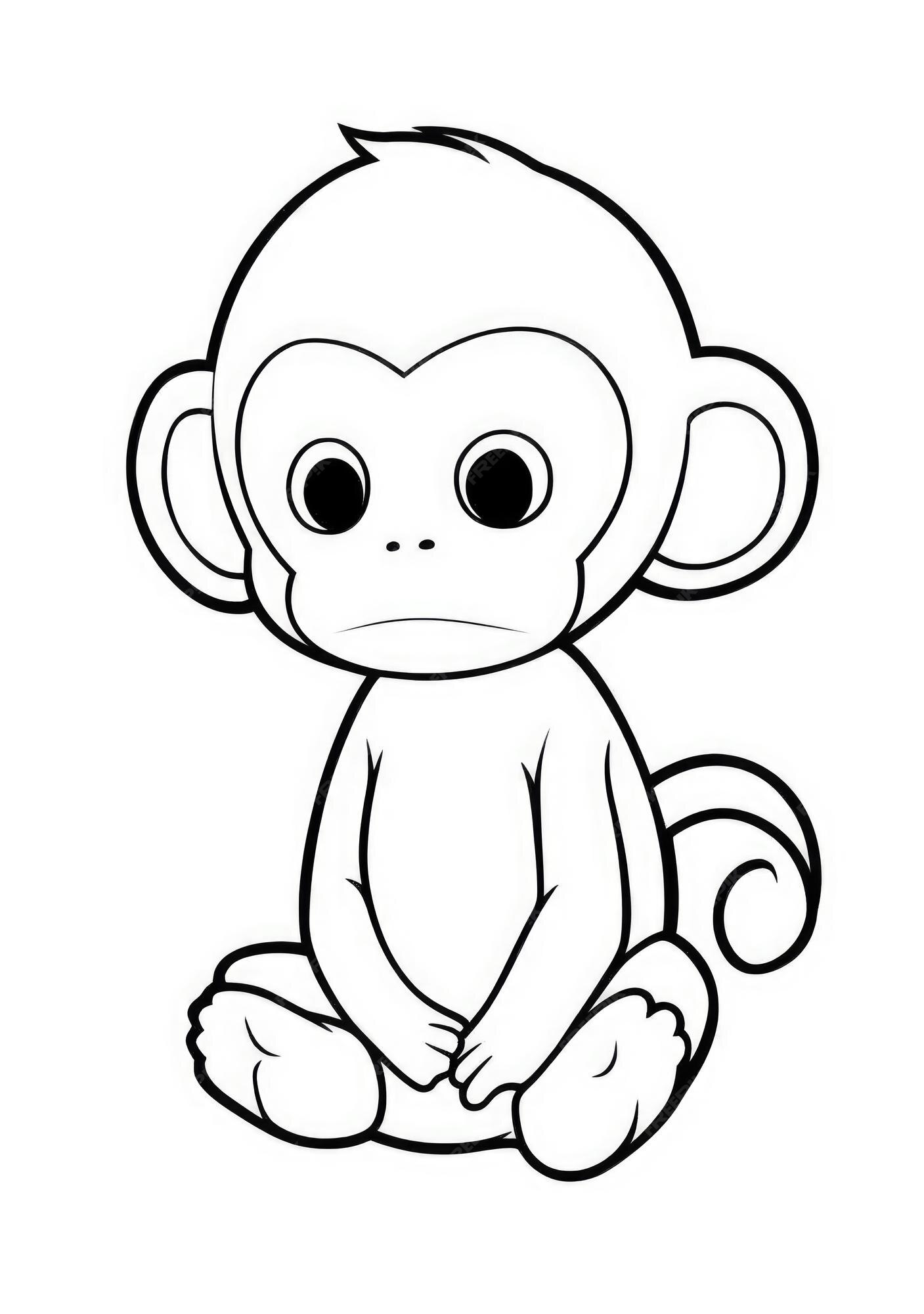 Macaco fofo para colorir - Imprimir Desenhos